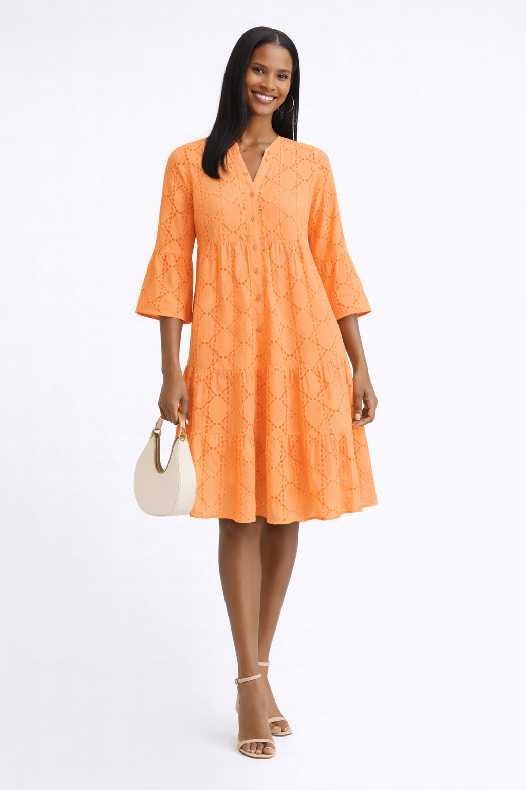 Carly Dress - S / Vivid Coral