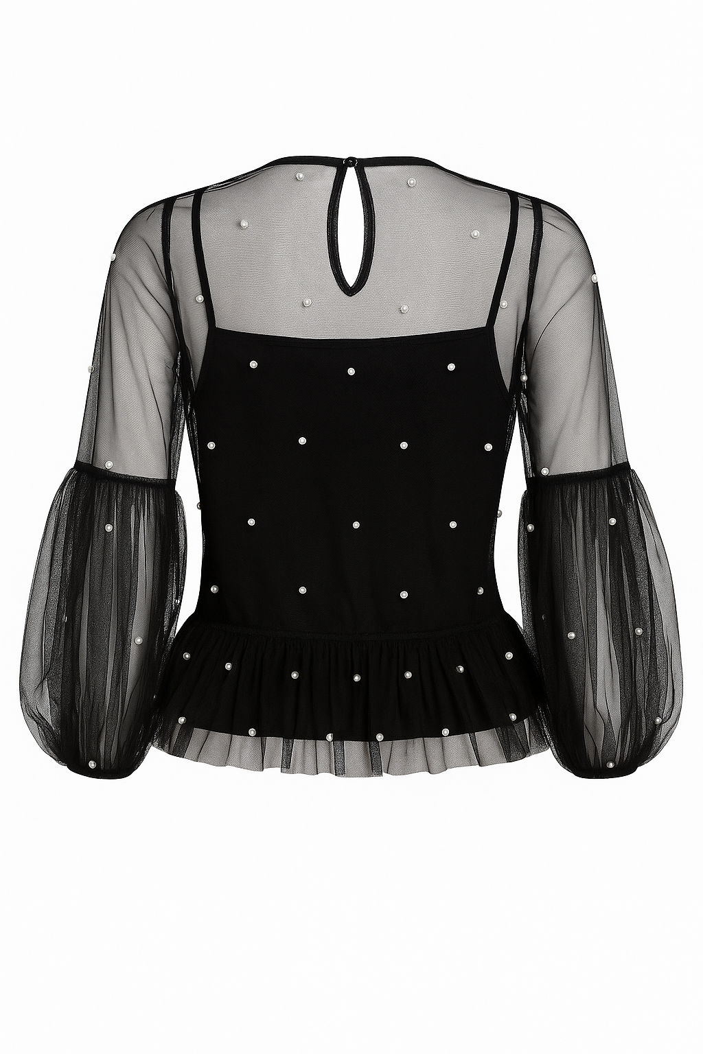 Celeste Pearl Mesh Top